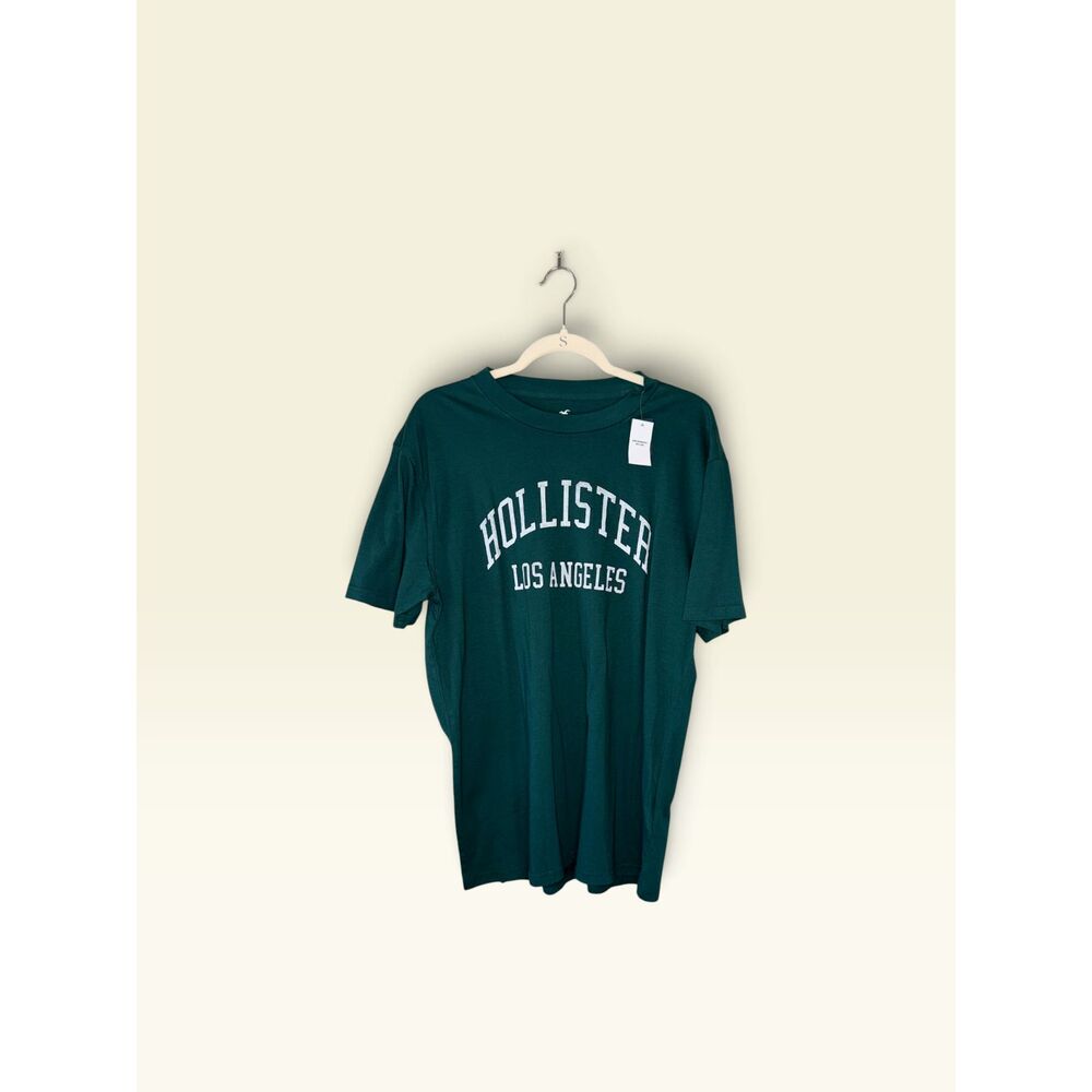 Hollister Men's Green Los Angeles Graphic T-Shirt Relaxed Fit 100% Cotton M